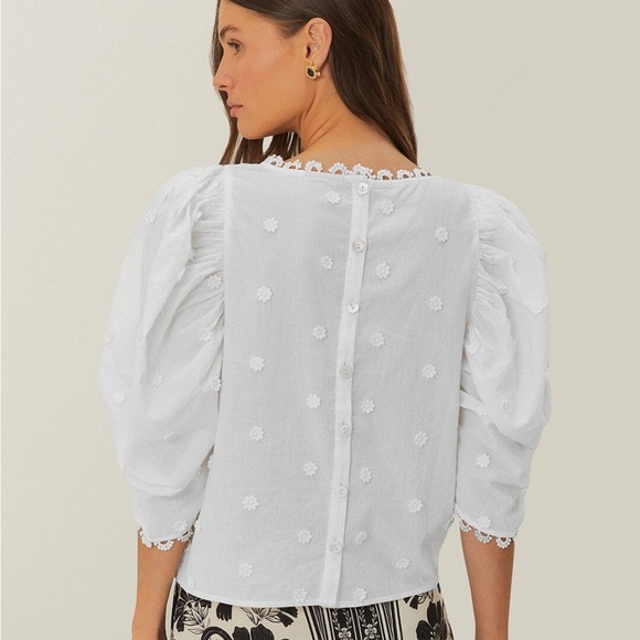 NWT Off-White 3d Flowers Cotton Blouse S - Picture 2 of 8